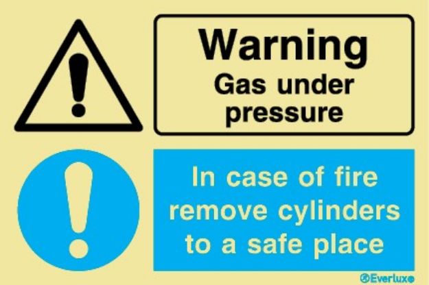 Warning gas under pressure - warning and mandatory sign 